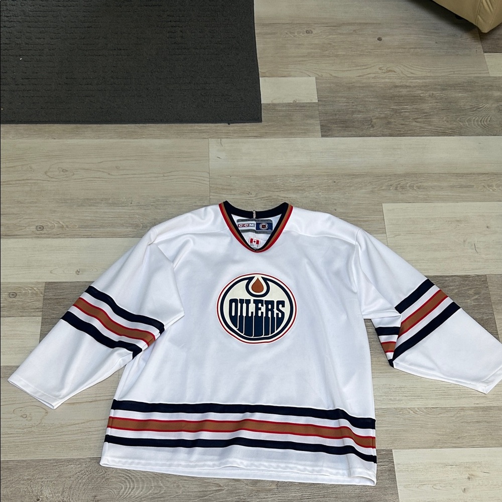 Oilers White Hockey Jersey